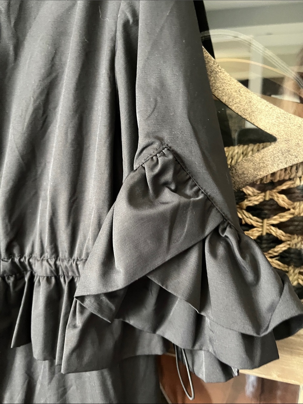 Halogen Black Ruffle-Trim Utility Jacket - Picture 7 of 11